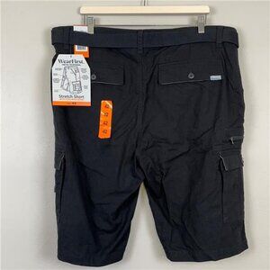 Wearfirst Cargo Short Men 42 Stretch Flex Waistband D-Rig Belt Pockets Black